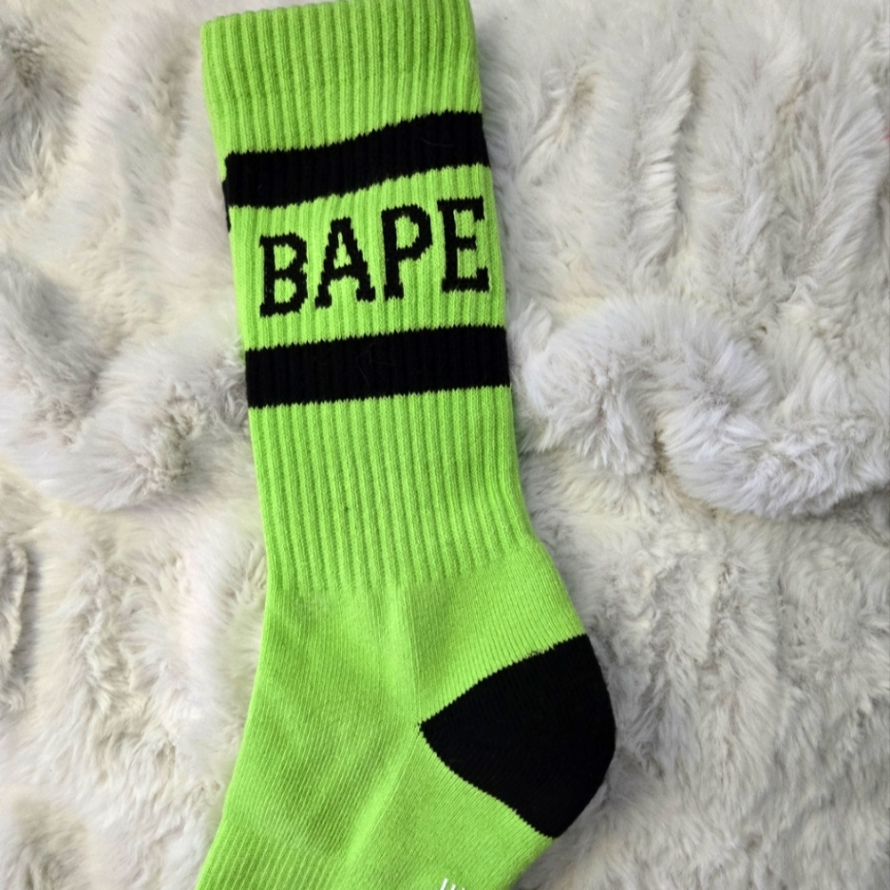 BAPE Neon Green Socks